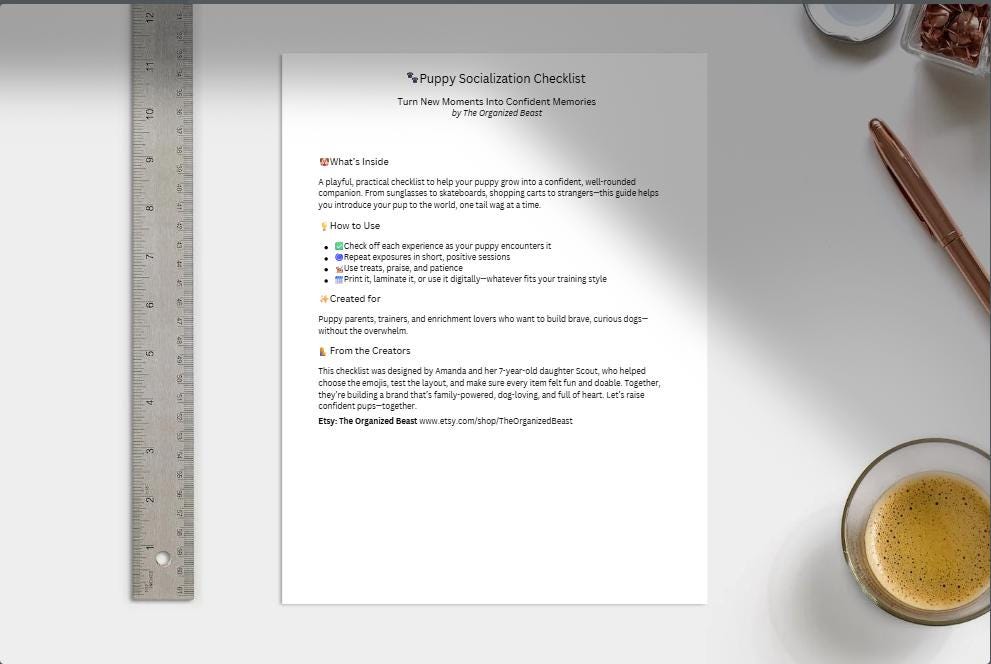 Puppy Socialization Checklist | Printable Dog Training Planner | Family ...