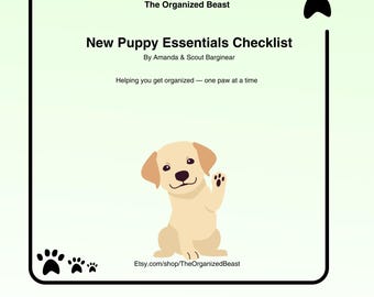 Puppy Planner: New Puppy Essentials Checklist (Printable PDF)