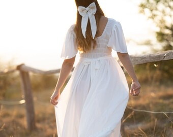 Bohemian Dress For photoshoot, Cottagecore Maternity dress, Jane Eyre dress,Regency Gown, Gauze Retro Dress for Photos