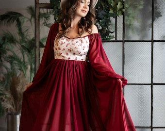 Boho Maternity Dress for photoshoot, Plus Size Maternity dress, See through Baby Shower Dress for Studio Photos