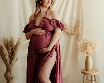 Boho Maternity dress for photoshoot, Bohemian Pregnancy dress for baby shower, Spring style, Rustic Maternity Dress, Bohemian Flying dress