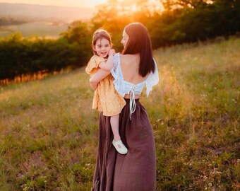 Two Piece Maternity Set, Maternity Photoshoot Gown, Boho Pregnancy Photo Props Dress, Baby Bump Photpshoot, Summer Style by Eden Art Dresses