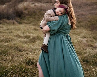 Boho Maternity dress for Photo Shoot, Bohemian Pregnancy dress for baby shower, Rustic Flutter Maternity Dress for Women