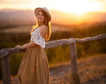 Boho Maternity 2 piece set dress for Photo shoot,Renaissance Photography Gown, Embroidered Floral Dress, Maternity Photoshoot