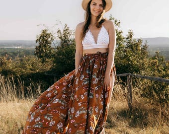 2 Piece Dress Set for Boho Maternity Photoshoot by EdenArt, Boho Maxi Floral Baby Shower Dress outdoor Style, Pregnancy Dress