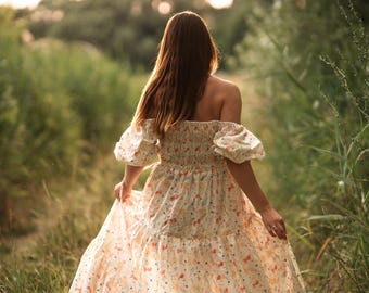 Boho Regency Dress, Whimsical Dress, Jane Austen Dress, Edwardian Dress, Summer Style, Bridgerton Pregnancy Gown for Photoshoot