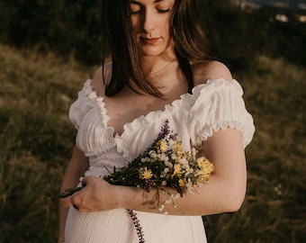 Abito da sposa boho taglie forti, abito per fuga d'amore, abito da sposa premaman in stile western, abito per il rinnovo delle promesse nuziali, abito da sposa curvy, abito da fidanzamento