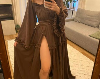 Plus size Boho Maternity dress for photoshoot, Bohemian Pregnancy dress for baby shower, Rustic Maternity Dress, Bohemian gauze dress