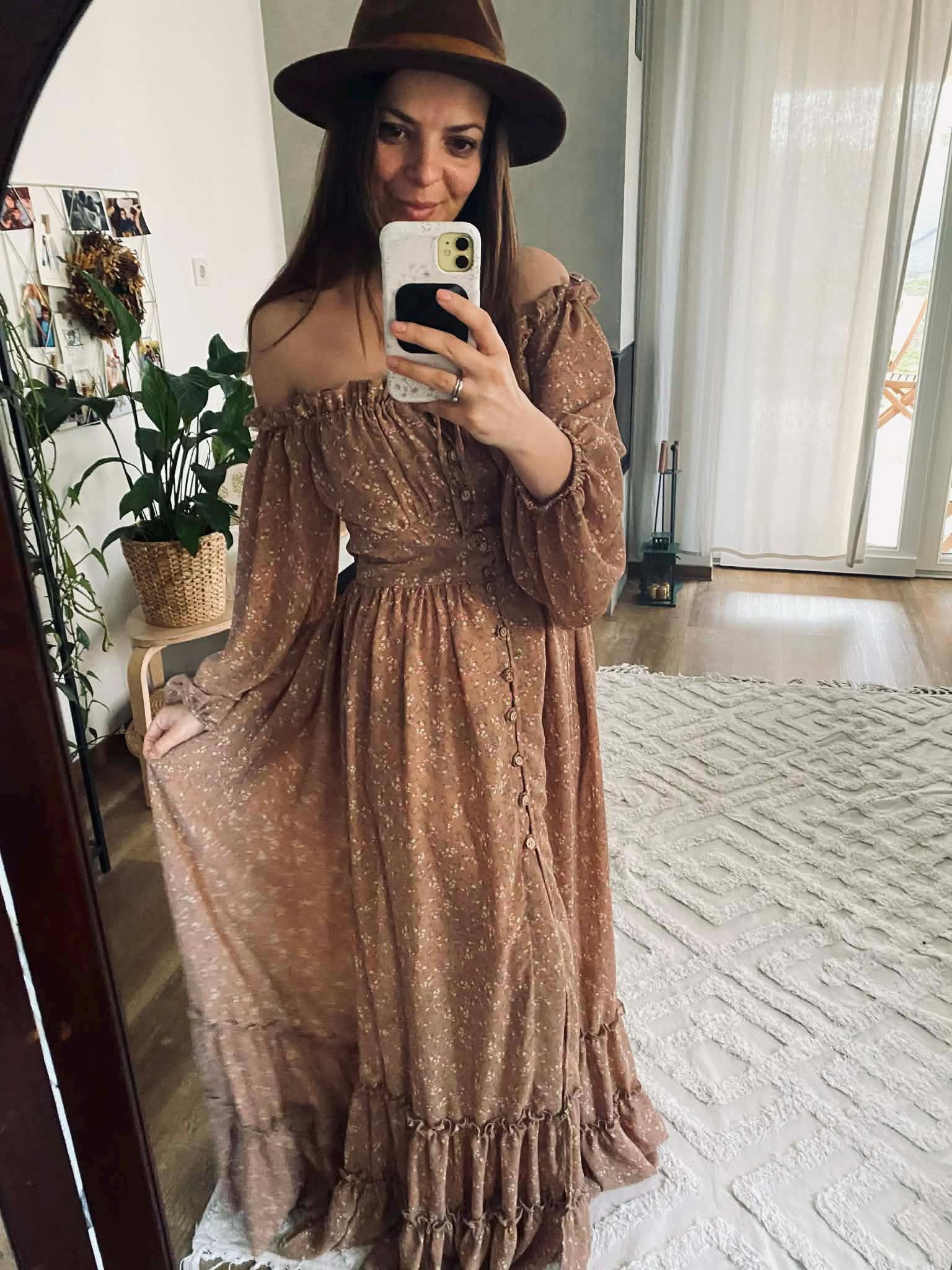 boho plus size maternity dress Height:100 cm 84cm;5xl Collection:TMFY25WK15NEWMD Zapakasa Women Dusty Blue