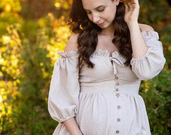 Abito da sposa premaman, il miglior abito estivo per servizi fotografici di EdenArt, abito da sposa premaman boho bianco, abito premaman taglie forti per servizi fotografici