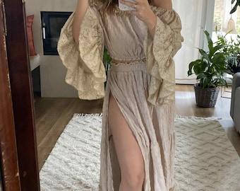 Boho 2 piecet for Women, Bohemian Lace Pregnancy dress for baby shower,  Rustic Maternity Photo Props Dress, Plus size dress