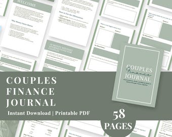Couples Finance Journal, Budget Planner for Two, Money Goals Workbook PDF, Savings Tracker, Relationship Financial Planner Instant Download