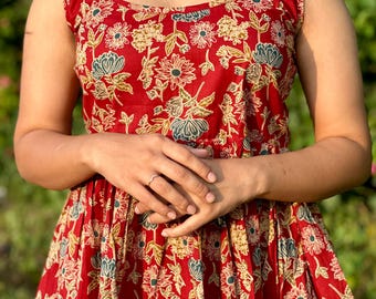 Cotton Peplum Top | Boho Sleeveless Blouse With Frills | Dress For Women