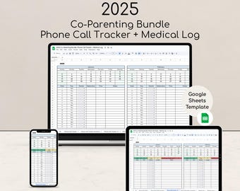 2025 Co-Parenting Phone Call Tracker + Medical Log – Custody Communication & Health Record, Google Sheets Template