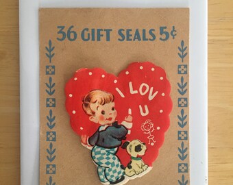 Vintage Valentine seals- set of 6