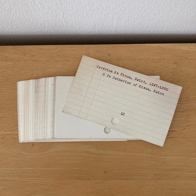 Library Card Catalog Etsy