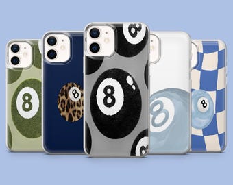 Funda para teléfono 8Ball con estética Y2K para iPhone 17Pro, 16, 15, 14, 13, 12, Samsung S26, S25, S24, S23Fe, A16, A56, Pixel 10, 9Pro