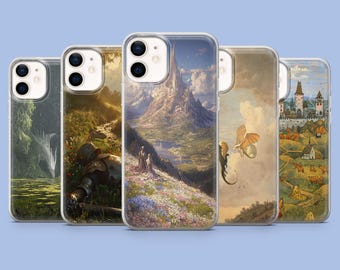 Funda para teléfono con diseño de arte medieval y dragón fantástico para iPhone 17Pro, 16, 15, 14, 13, 12, Samsung S26, S25, S24, S23Fe, A16, A56, Pixel 10, 9Pro