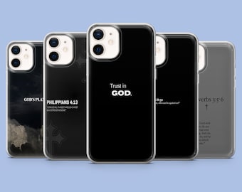 God Love Phone Case Bible Verse Trust in God Cover for iPhone 16 Pro, 15, 14, 13, 12, Samsung S25, S24FE, S23, S22, A16, A55, A25, Pixel 9