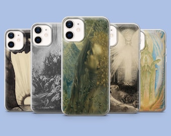 Funda para teléfono Jean Delville con diseño espiritual y mitológico para iPhone 17Pro, 16, 15, 14, 13, Samsung S26, S25, S24, S23Fe, A16, A56, Pixel 10, 9