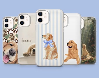 Funda para teléfono Golden Retriever para amantes de los perros, compatible con iPhone 17Pro, 16, 15, 14, 13, Samsung S26, S25, S24, S23Fe, A16, A56, Pixel 10 y 9Pro.