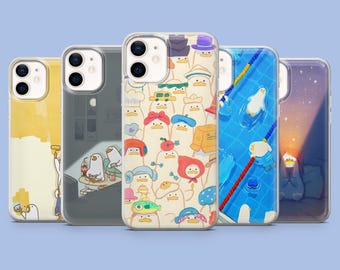 Funny Duck Phone Case Cute Duckling Collage Cover for iPhone 16 Pro, 15, 14, 13, 12, Samsung S25, S24FE, S23, S22, A16, A55, A25, Pixel 9