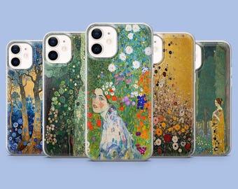 Funda de teléfono Gustav Klimt con diseño de bellas artes para iPhone 17Pro, 16, 15, 14, 13, 12, Samsung S26, S25, S24, S23Fe, A16, A56, Pixel 10, 9Pro
