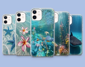 Ocean Phone Case Blue Fish for iPhone 17Pro,16,15,14,13,12,Samsung S25,S24, S23Fe,S22,A16,A26,A56,Pixel 10,9Pro