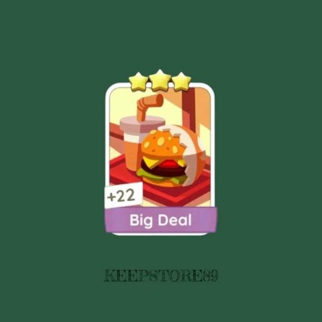 Big Deal Sticker Monopoly Go 3 Stars - Set 15 - Bon Appetit Album - Etsy
