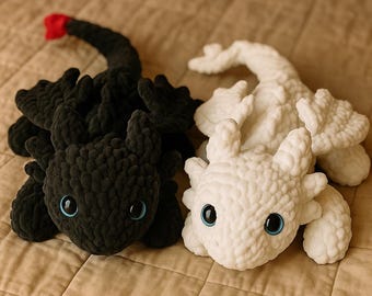 Haakpatroon tandenloos | Amigurumi draken knuffel (digitaal patroon)