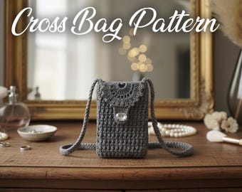 Crochet Phone Bag Pattern, Handmade Phone Pocket, Video Tutorial (PDF)