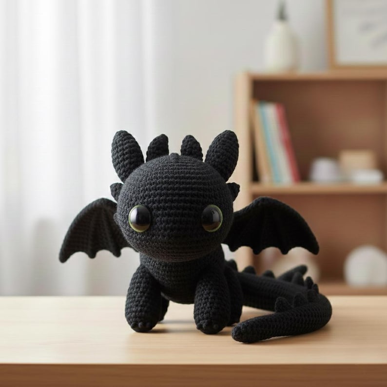 Toothless Crochet Dragon Amigurumi Pattern: Night Fury PDF (digital ...