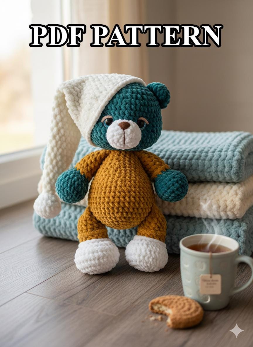Plush Teddy Bear Crochet Pattern, Amigurumi Toy (PDF + Video) - Etsy