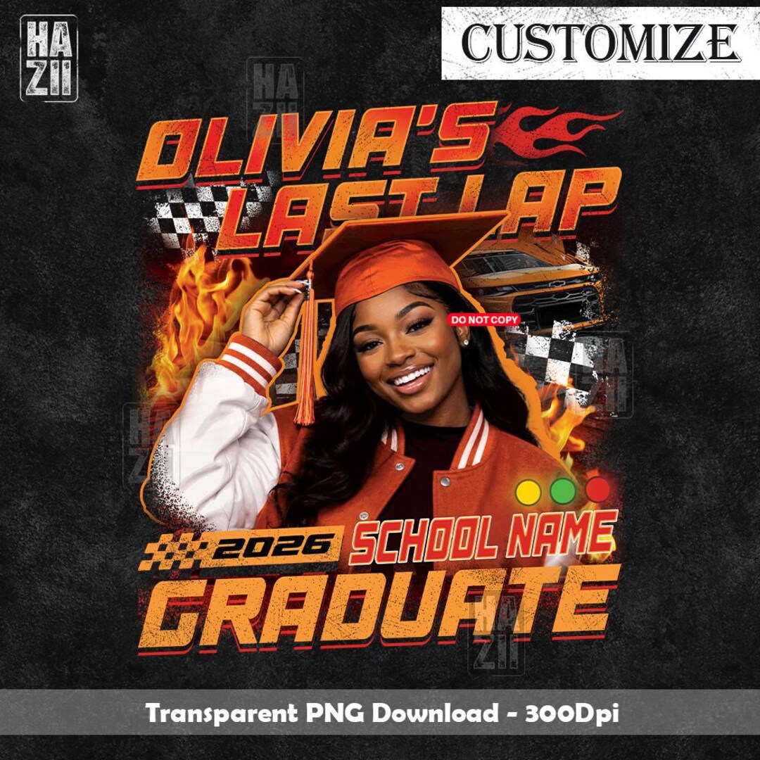 Bootleg Custom Last Lap Senior PNG 2026, Personalized Racing Graduation ...