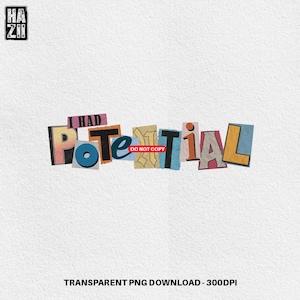 I Had Potential PNG、レトロストリートスタイルヒップホップデザイン（デジタルダウンロード）