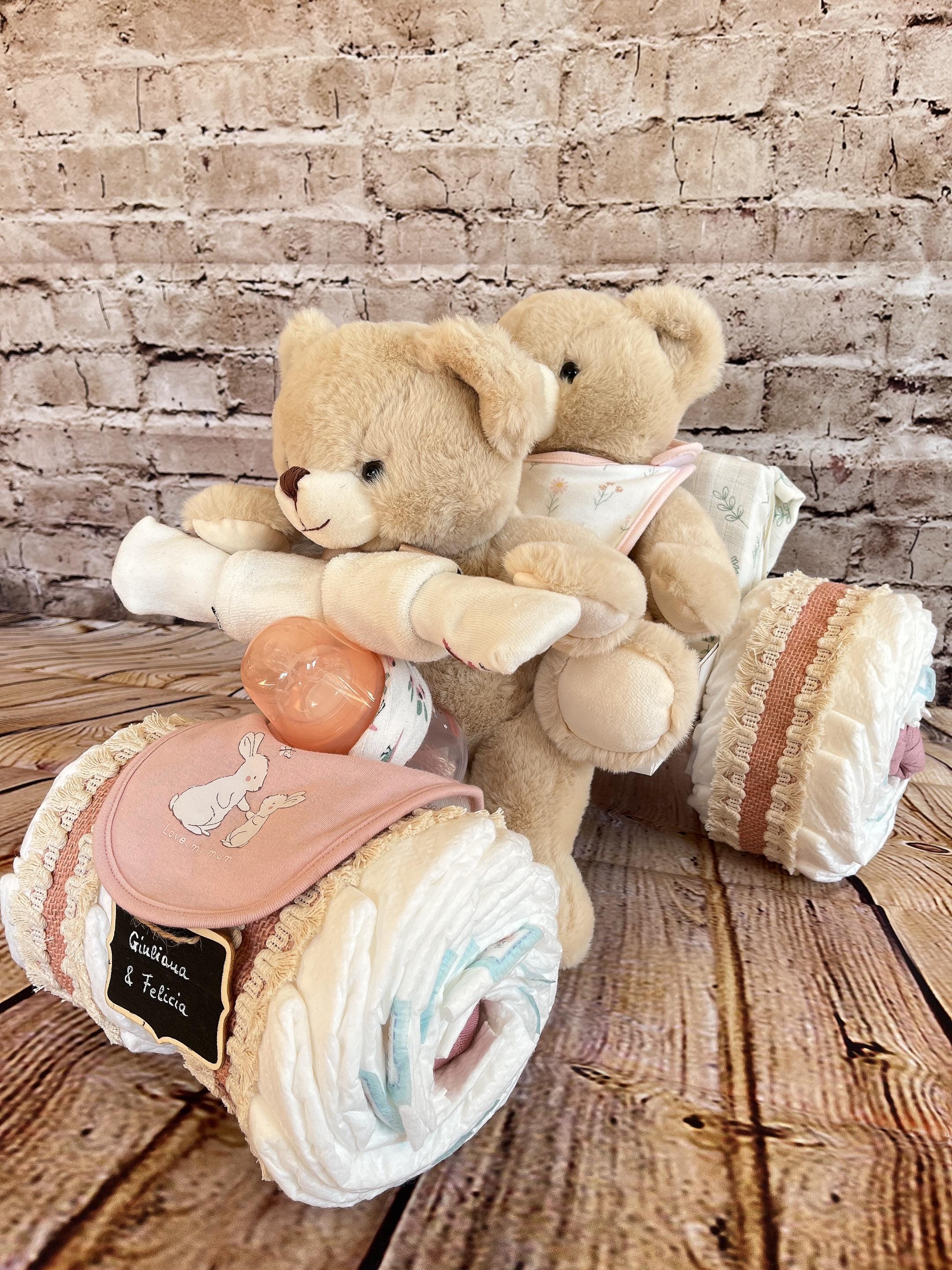 Rustikales Jute-Banner Für Zwillinge – 2 M Lang, 13 X 18 Cm Flaggen – Für Babyparty & Geburtstagsdeko