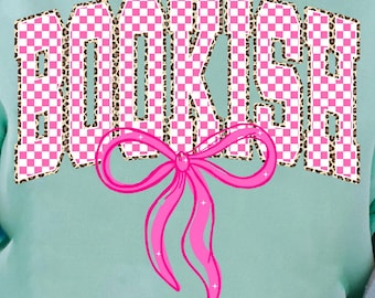 Bookish PNG, Coquette Bookish PNG, Pink Bow Bookish PNG, Leopard Varsity Bookish Png, Aesthetic Girl Png, Book Lover Png, Reading Shirt Png