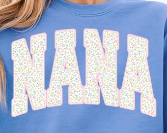 PNG floreale Nana, design per maglietta Coquette Girly Nana Grandma, PNG sublimazione Nana vintage per la festa della mamma, download digitale