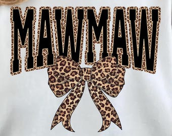 MawMaw Leopard Kokette Bogen PNG, Leopard MawMaw PNG, Varsity MawMaw PNG, MawMaw Shirt Png, Retro MawMaw Png, Muttertag Png Sublimation