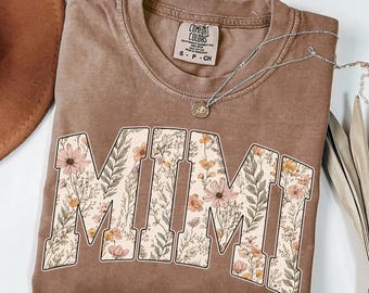 Mimi PNG | Floral Wildflower Mimi Design | Mothers Day PNG | Sublimation PNG for Shirt | Instant Download