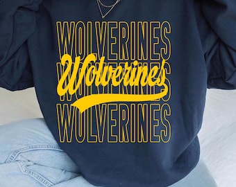 Wolverines PNG, Wolverines Mascot Script PNG, School Spirit Wolverines Shirt Design, Game Day Sports Sublimation File, Digital Download