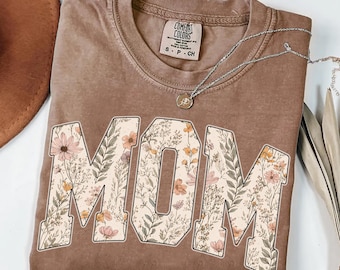Mom PNG | Floral Wildflower Mom Design | Mothers Day PNG | Sublimation PNG for Shirt | Instant Download