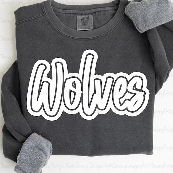 Wolves Mascot PNG, Team Wolves PNG, School Spirit Script Design, Game Day Wolves Shirt PNG, Mascot Sublimation Digital Download