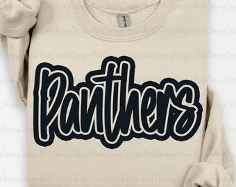Panthers Mascot PNG, School Spirit Panthers Script Logo, Team Mascot Design, Game Day Panthers Shirt PNG, Sublimation Digital Download
