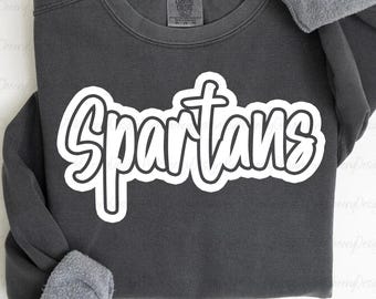Spartans Mascot PNG, Team Spartans PNG, School Spirit Script Design, Game Day Spartans Shirt PNG, Mascot Sublimation Digital Download