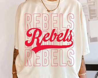 Rebels PNG, Rebels Mascot Script PNG, School Spirit Rebels Shirt Design, Game Day Sports Sublimation File, Digital Download