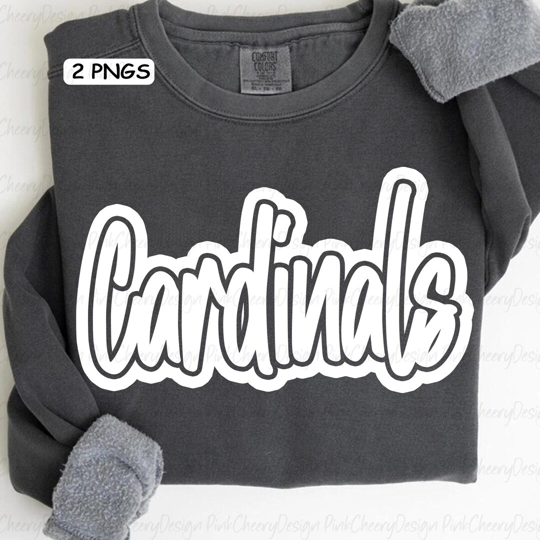 Cardinals Mascot PNG, School Spirit Cardinals Script Logo, Team Mascot ...