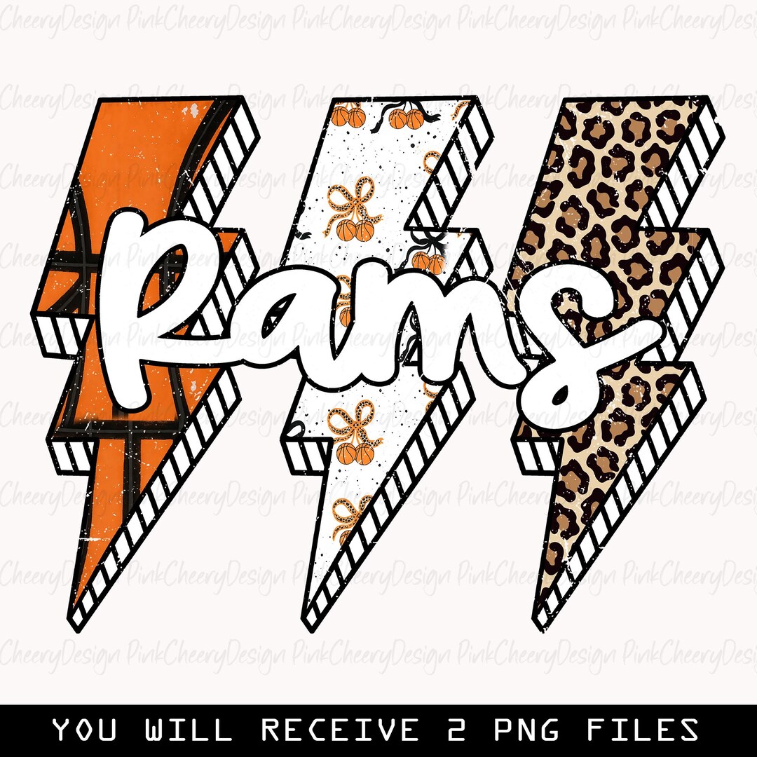 Retro Rams Basketball Lightning Bolt PNG, Leopard Basketball PNG, Rams ...
