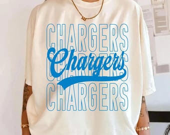 Chargers PNG, Chargers Mascot Script PNG, School Spirit Chargers Shirt Design, Game Day Sports Sublimation File, Digital Download
