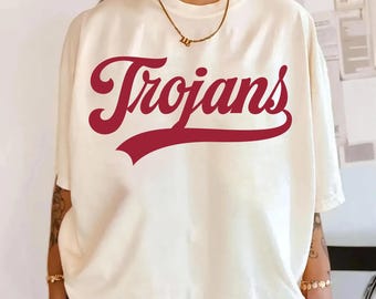 Trojans PNG, Trojans Mascot Script Design, School Spirit Trojans Shirt Design, Game Day Sports Sublimation PNG, Team Pride PNG